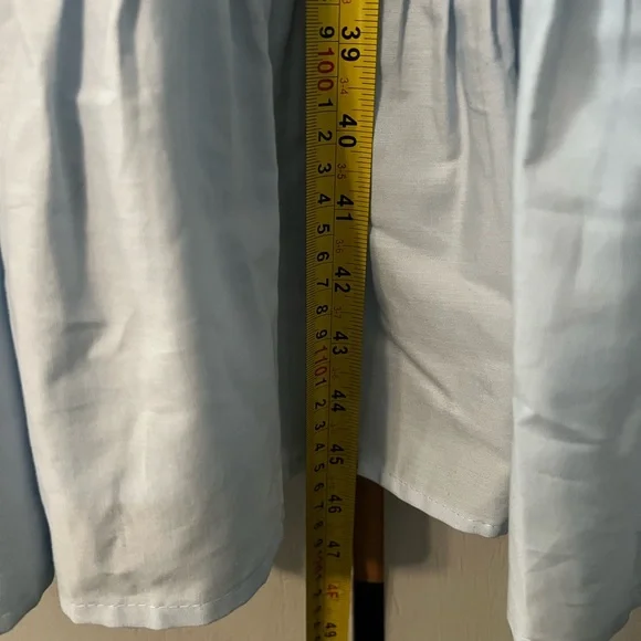 Anthropologie Maeve Tiered Midi Light Blue Cotton Dress with Pockets Size 6 - Picture 11 of 11